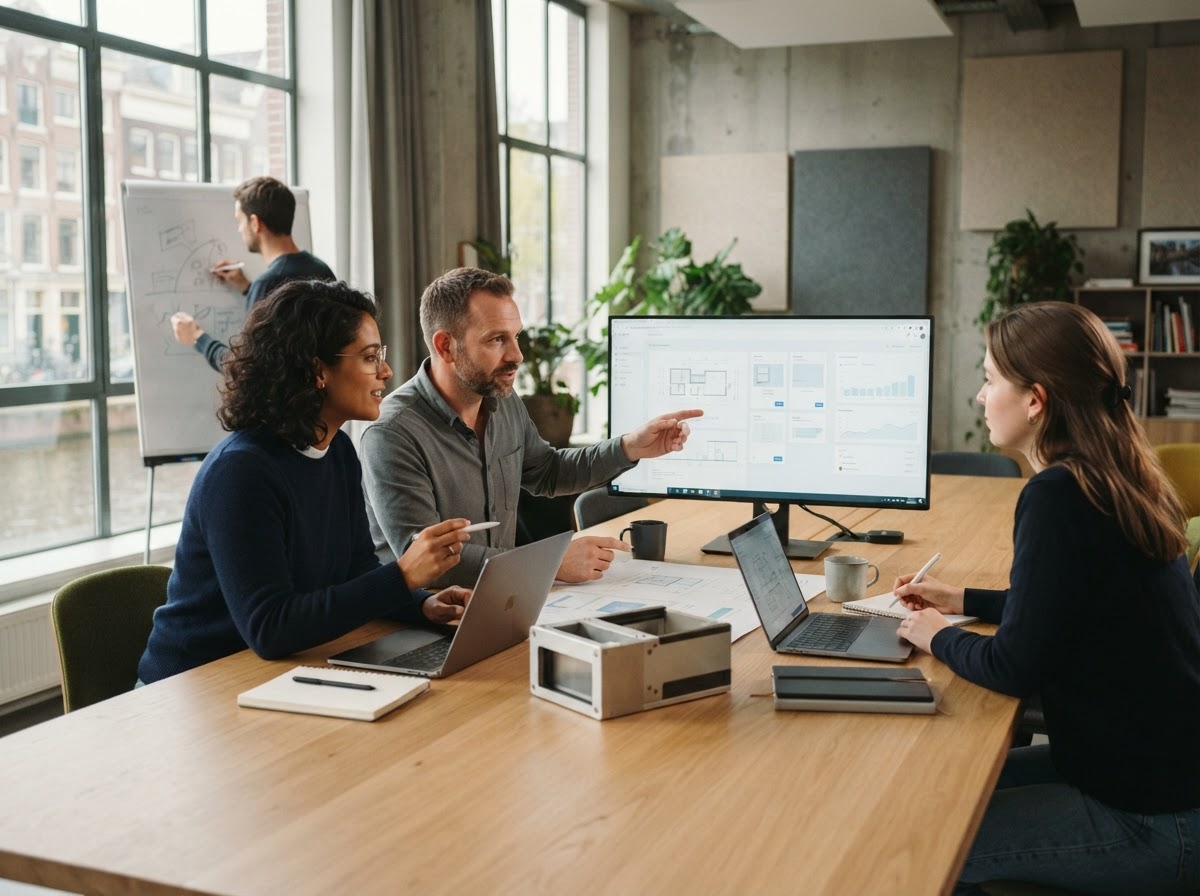 Mora Haledor team aan het werk met data-analyse voor portfoliobeheer
